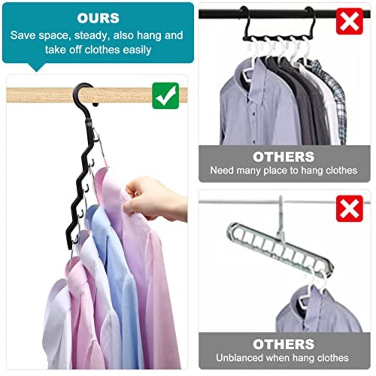 Closet Organizers and Storage,Upgraded Organization and Storage Clothes Hanger,8 Pack College Dorm Room Essentials,Sturdy Closet Organizer Home Essentials Space Saving Hangers for Thick Clothe
